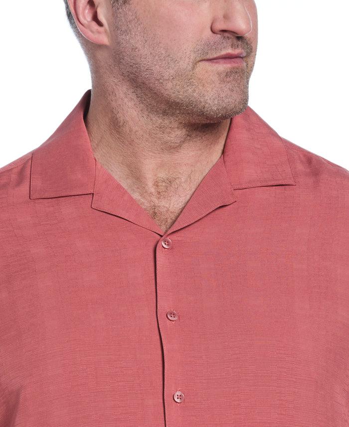 Cubavera Big & Tall Solid Textured Cuban Collar Shirt Dusty Cedar