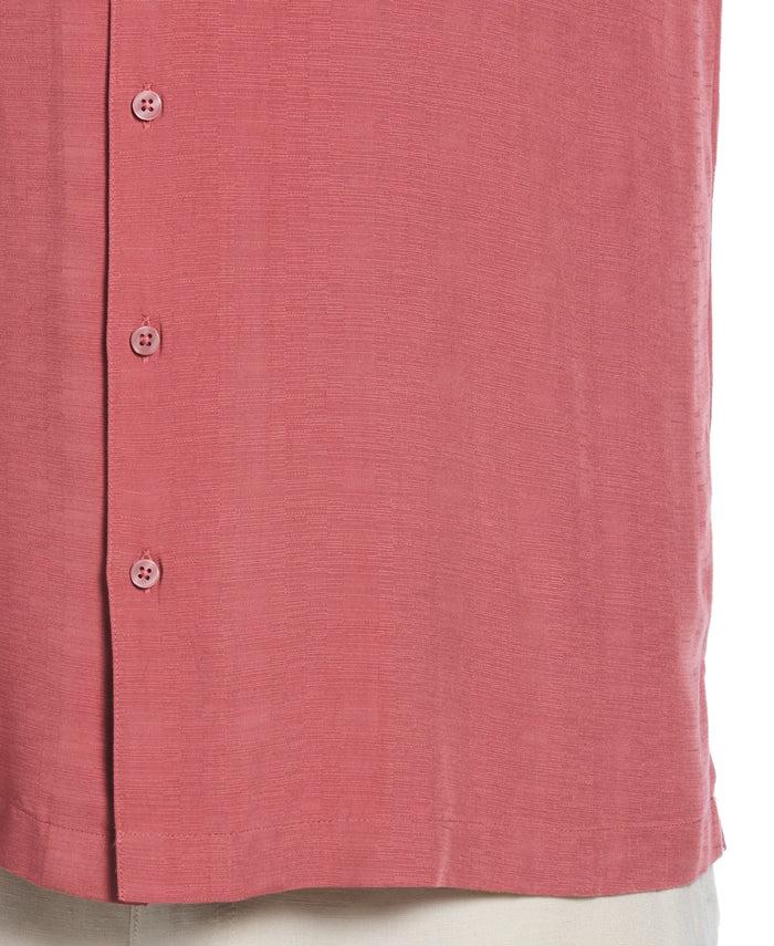 Cubavera Big & Tall Solid Textured Cuban Collar Shirt Dusty Cedar