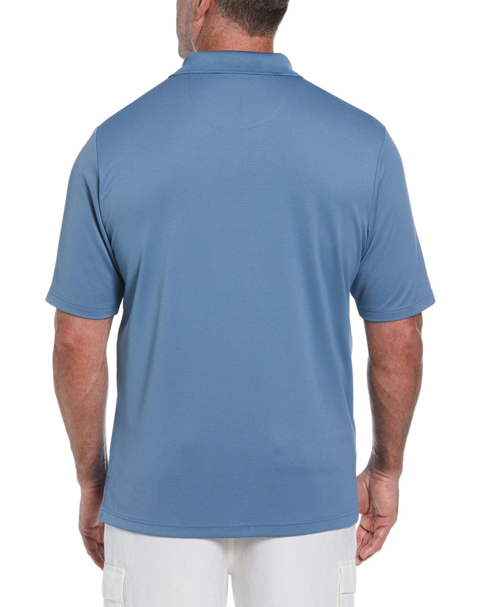 Cubavera Big & Tall Solid Textured Polo Captains Blue