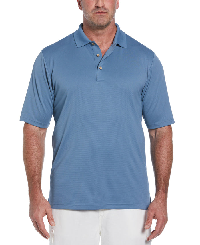 cubavera Big & Tall Solid Textured Polo Captains Blue