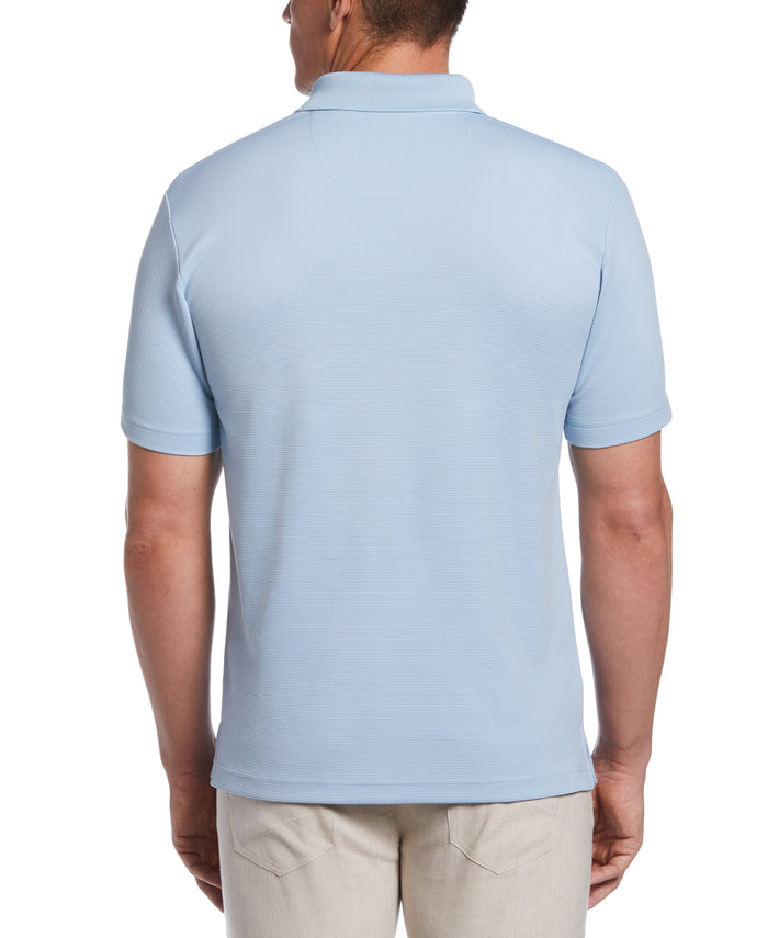 Cubavera Big & Tall Solid Textured Polo Cashmere Blue