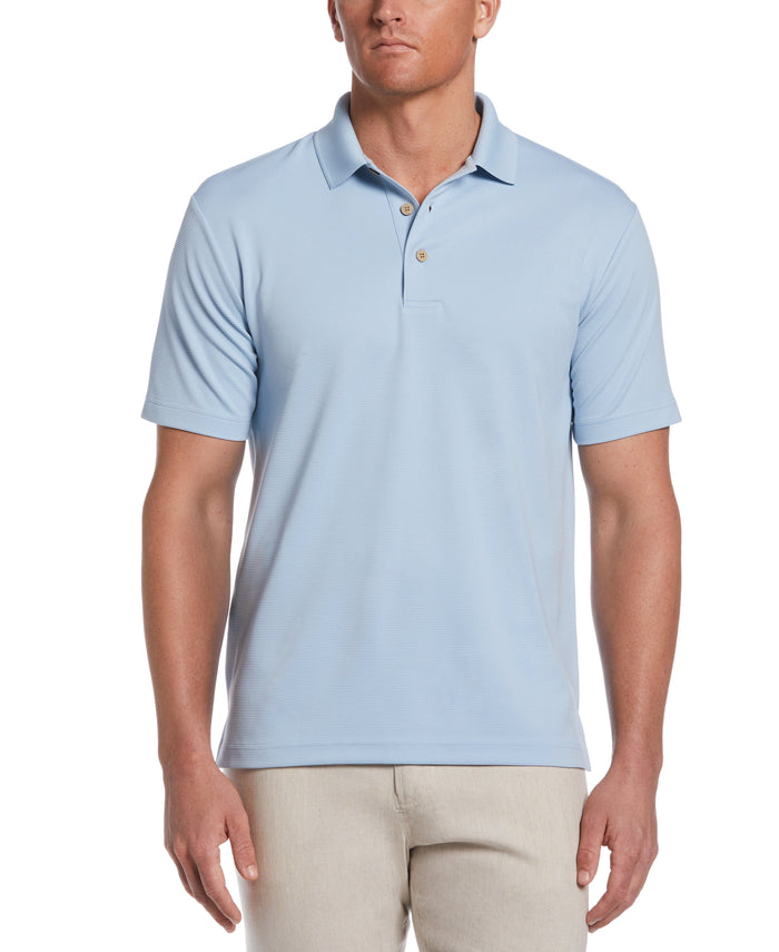 Cubavera Big & Tall Solid Textured Polo Cashmere Blue