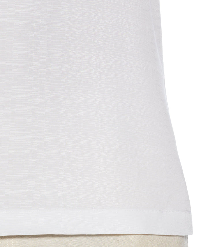 Cubavera Big & Tall Sunset Chest Print Cuban Collar Shirt Brilliant White