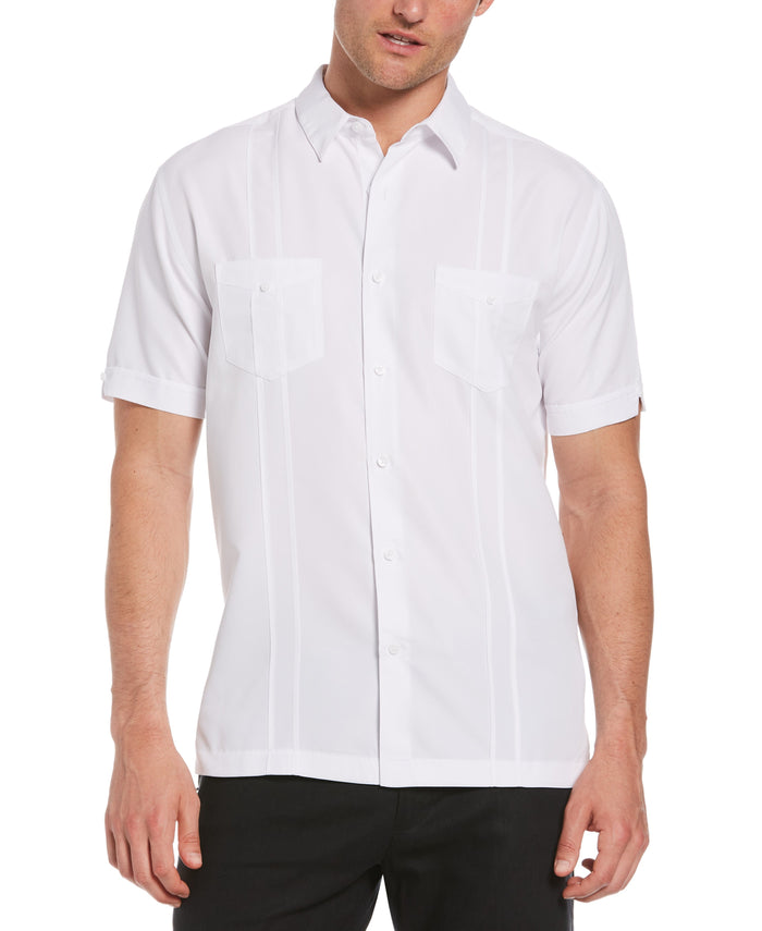 cubavera Big & Tall Two-Pocket Double Pintuck Shirt Brilliant White