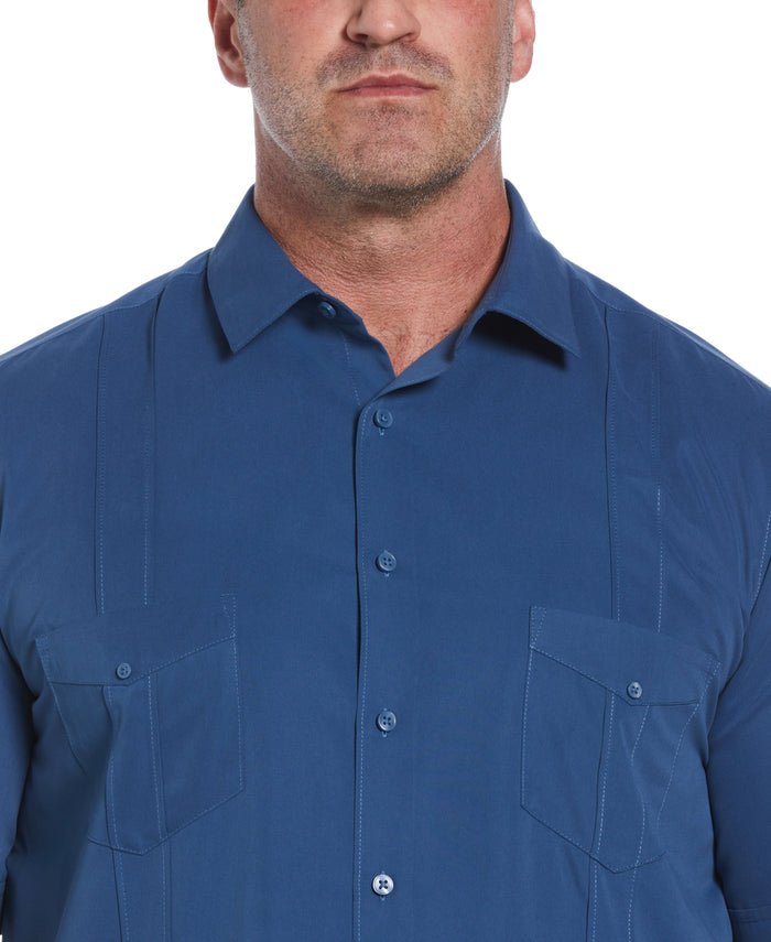 Cubavera Big & Tall Two-Pocket Double Pintuck Shirt Ensign Blue