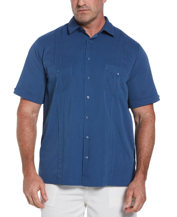 cubavera Big & Tall Two-Pocket Double Pintuck Shirt Ensign Blue