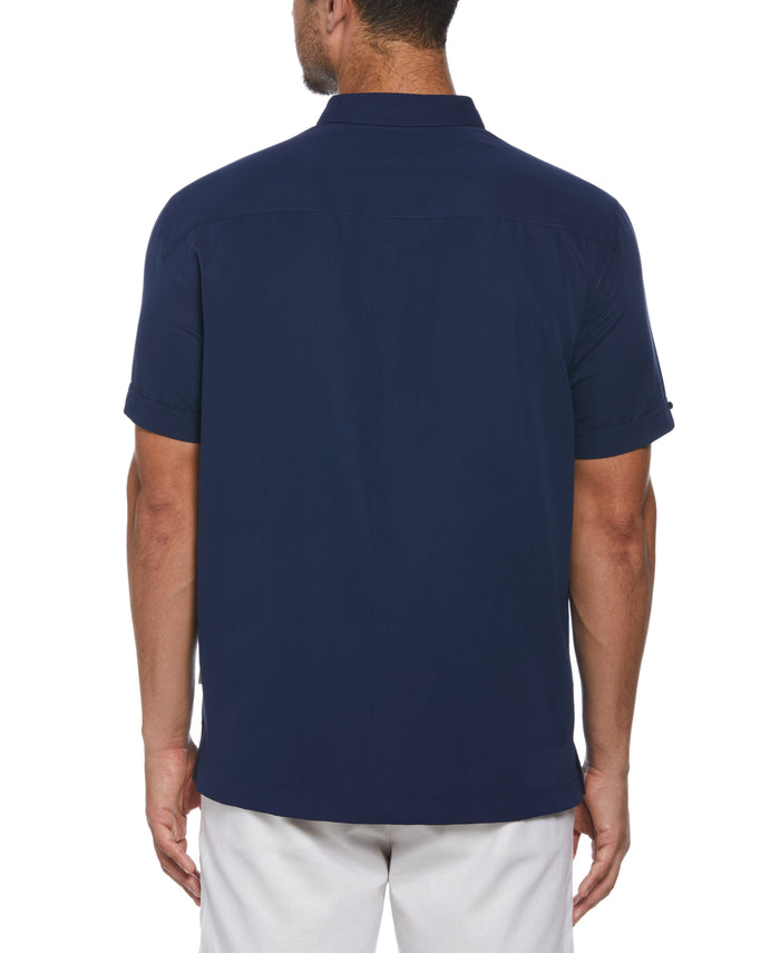 Cubavera Big & Tall Two-Pocket Double Pintuck Shirt Naval Academy