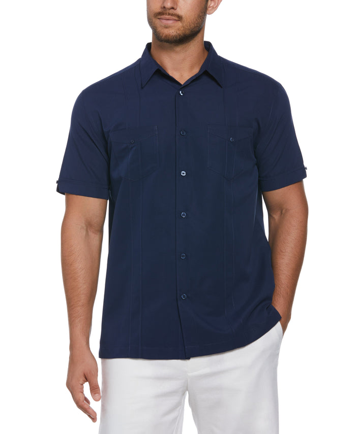 cubavera Big & Tall Two-Pocket Double Pintuck Shirt Naval Academy