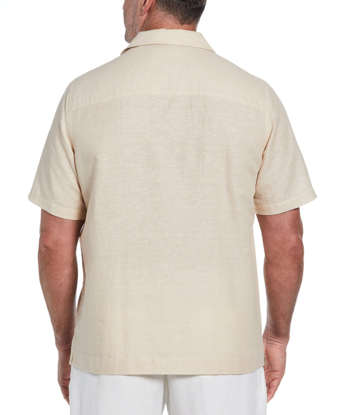 Cubavera Big & Tall Two Pocket Embroidered Guayabera Shirt Cuban Sand