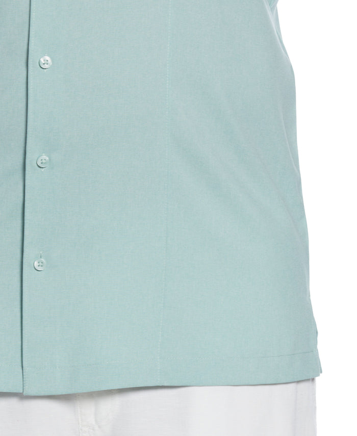 Cubavera Big & Tall Two-Tone Cross Tuck Chambray Shirt Blue Surf