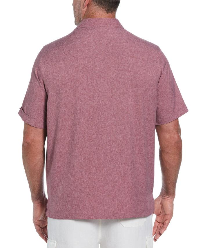 Cubavera Big & Tall Two-Tone Cross Tuck Chambray Shirt Hawthorn Rose