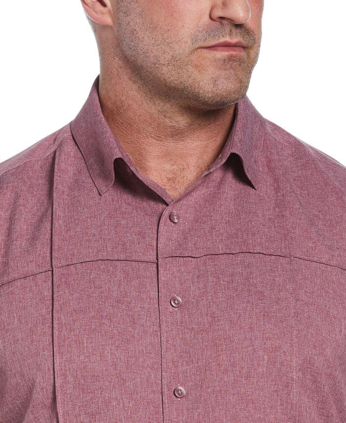 Cubavera Big & Tall Two-Tone Cross Tuck Chambray Shirt Hawthorn Rose