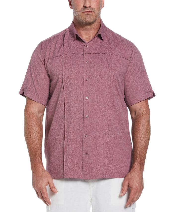 cubavera Big & Tall Two-Tone Cross Tuck Chambray Shirt Hawthorn Rose