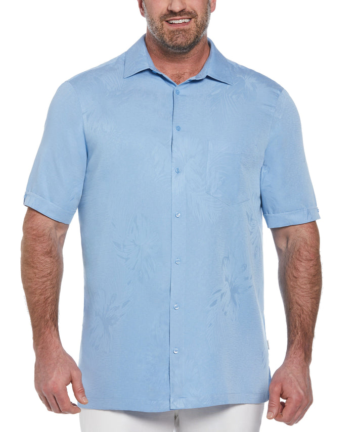 Cubavera Big & Tall Two-Tone One Pocket Floral Print Shirt Allure