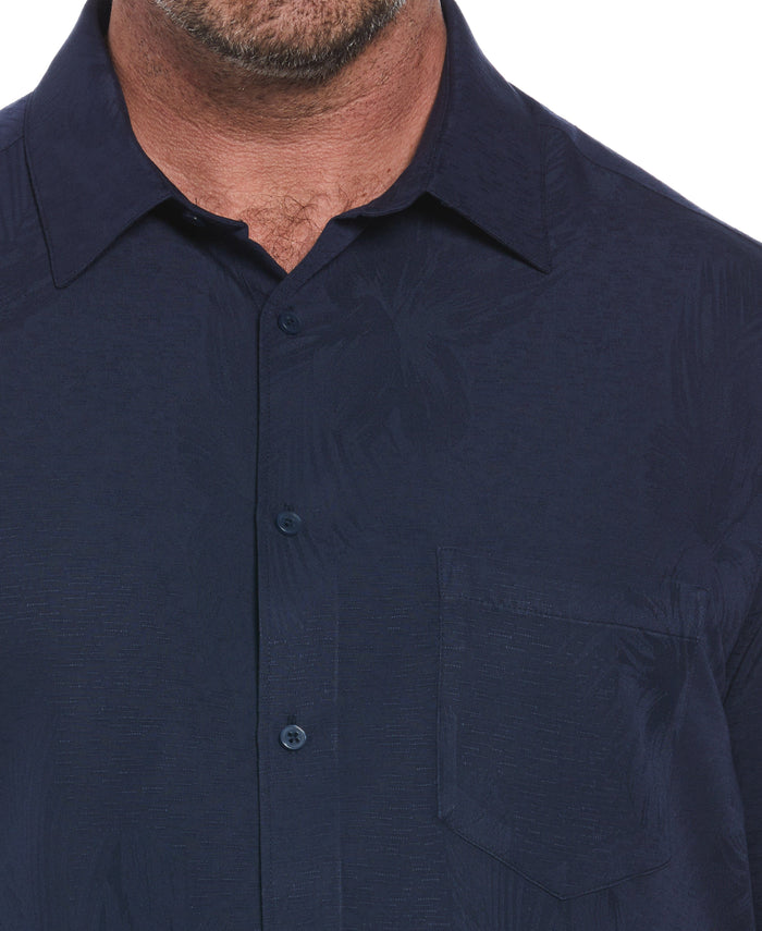 Cubavera Big & Tall Two-Tone One Pocket Floral Print Shirt Navy Blazer