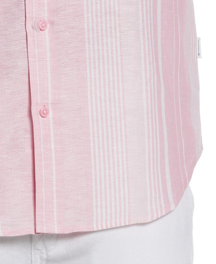 Cubavera Big & Tall Yarn Dye Textured Stripe Shirt Wild Rose