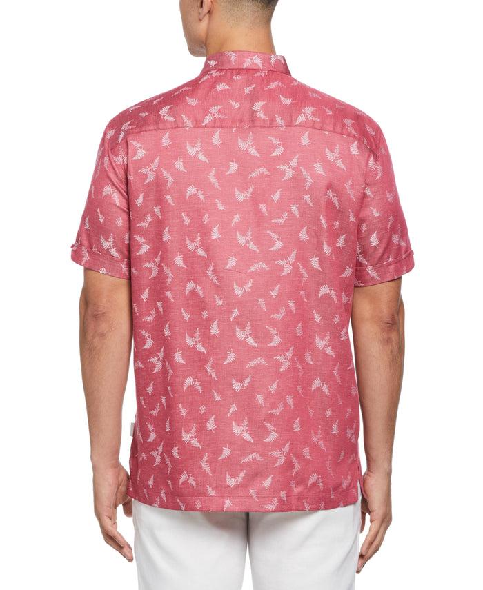 Cubavera Botanical Print Jacquard Shirt Holly Berry