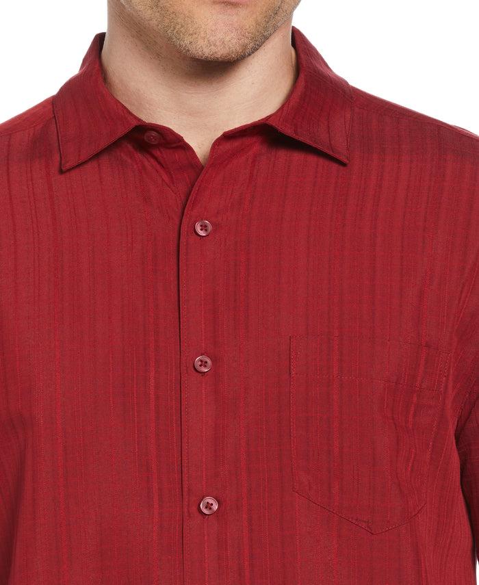 Cubavera Classic Textured One Pocket Shirt Biking Red