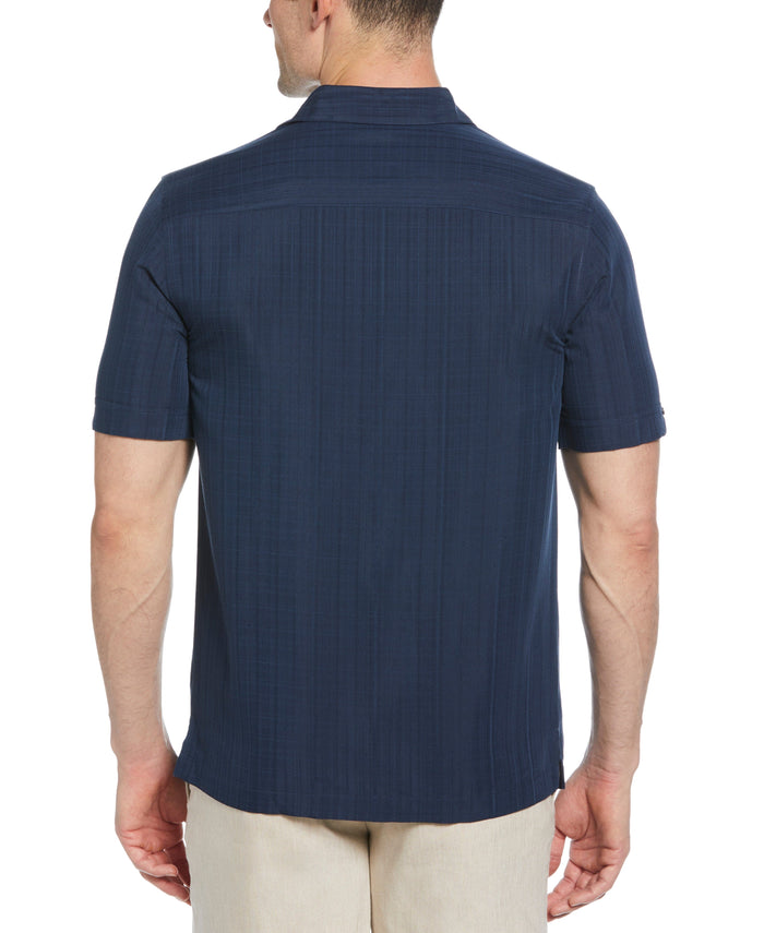 Cubavera Classic Textured One Pocket Shirt Dress Blues