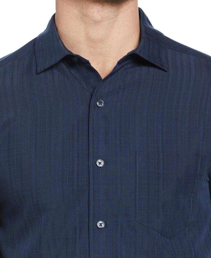 Cubavera Classic Textured One Pocket Shirt Dress Blues