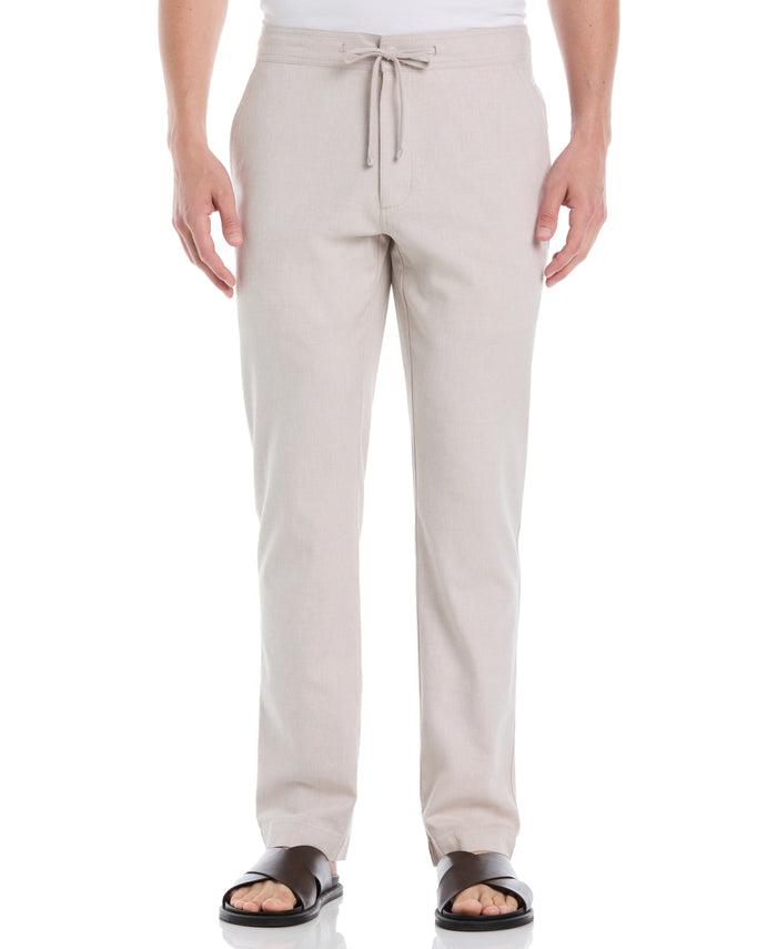 cubavera Cotton Linen Flat Front Pant Island Fossil