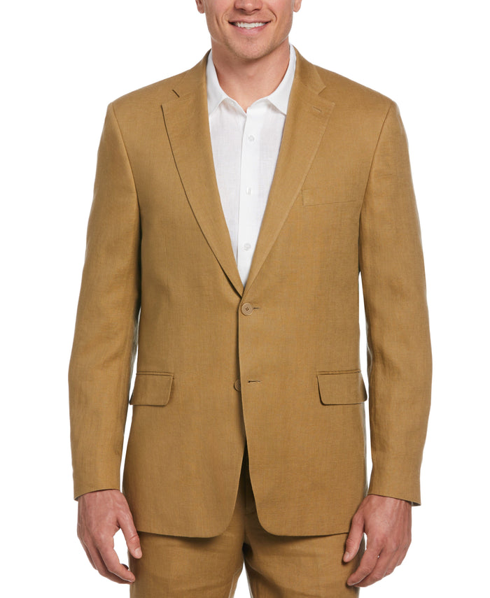 cubavera 100% Linen Single-Breasted Suit Jacket Tan