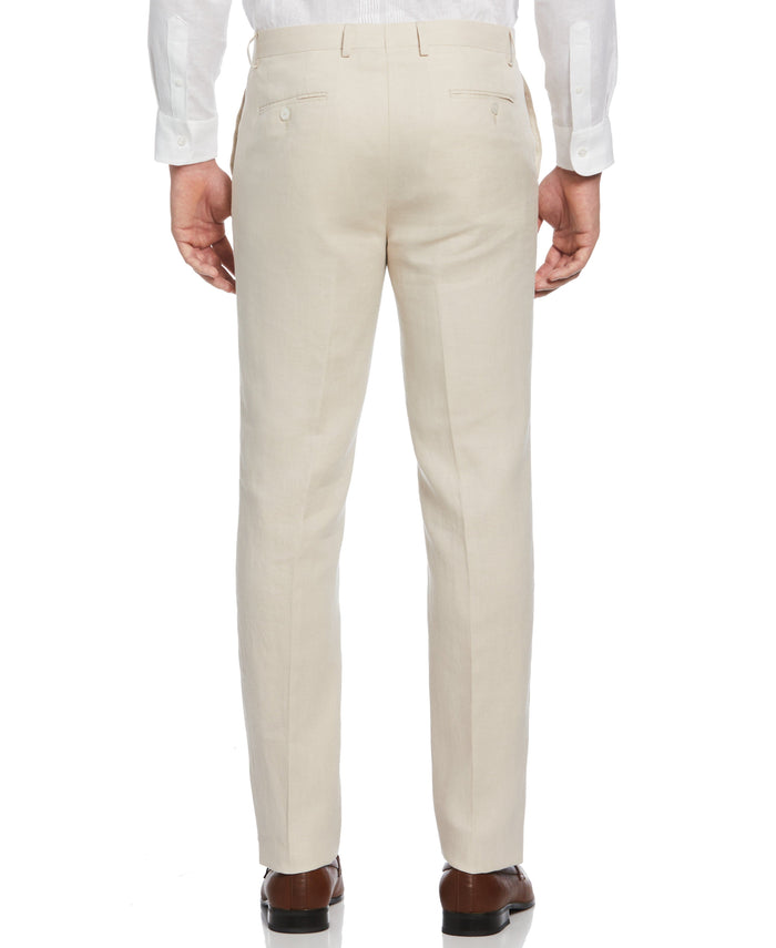 Cubavera 100% Linen Solid Flat Front Pant Oatmeal