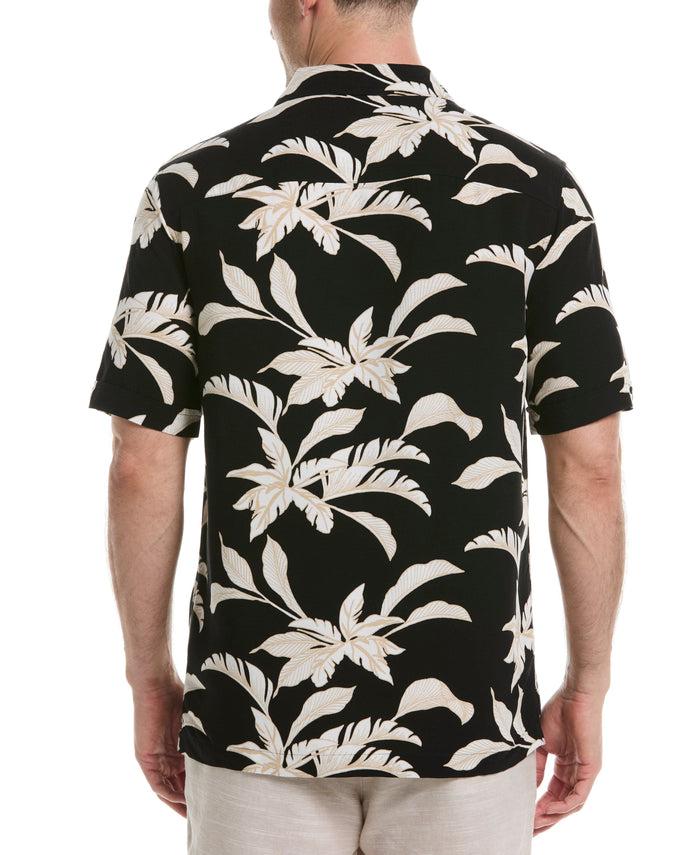 cubavera All-Over Tropical Print Shirt Jet Black