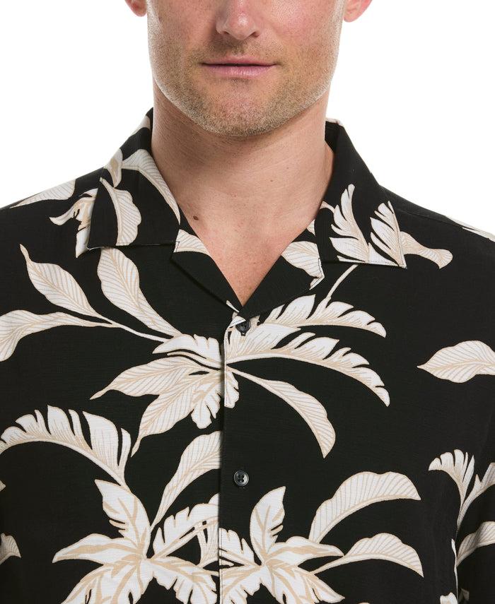 cubavera All-Over Tropical Print Shirt Jet Black
