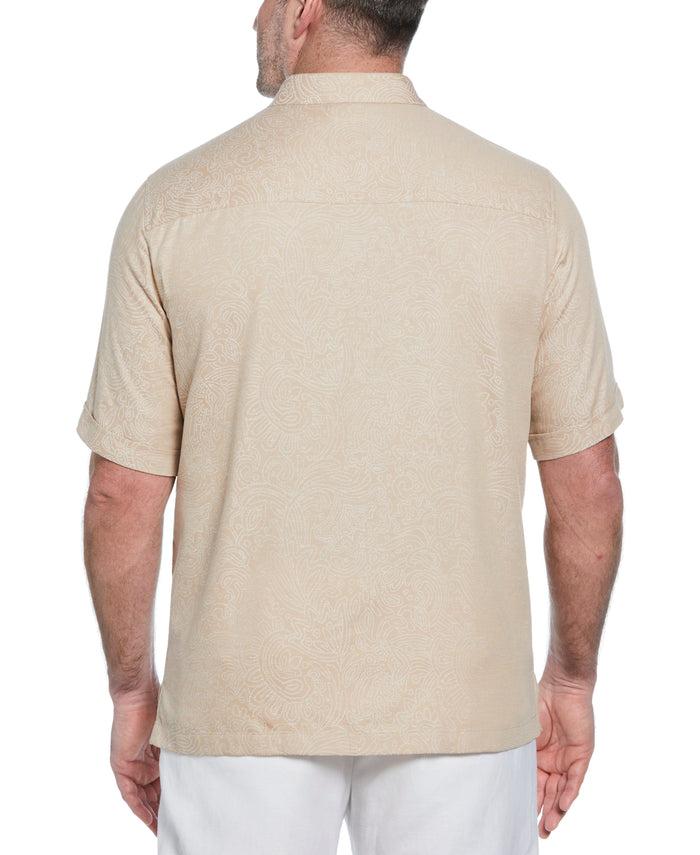 Cubavera Big & Tall Floral Paisley Shirt Irish Cream