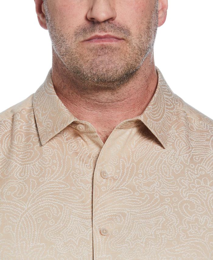 Cubavera Big & Tall Floral Paisley Shirt Irish Cream