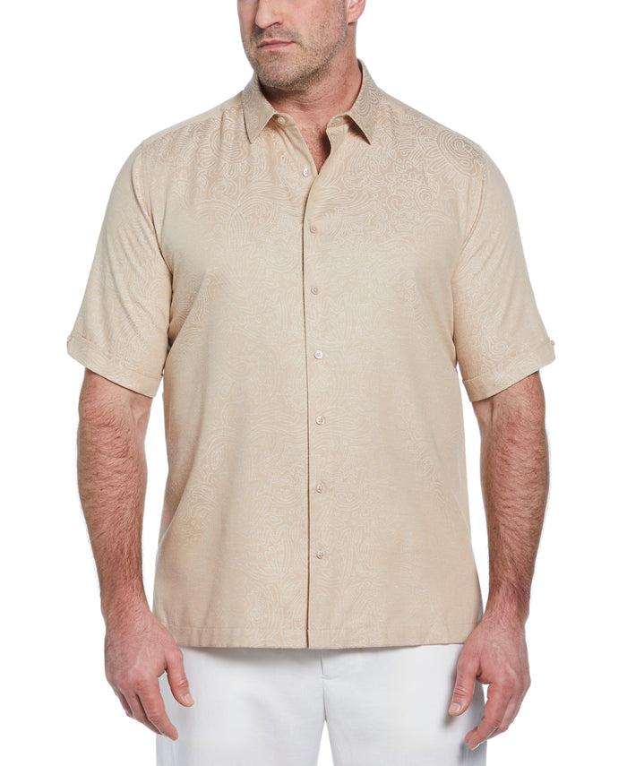 cubavera Big & Tall Floral Paisley Shirt Irish Cream