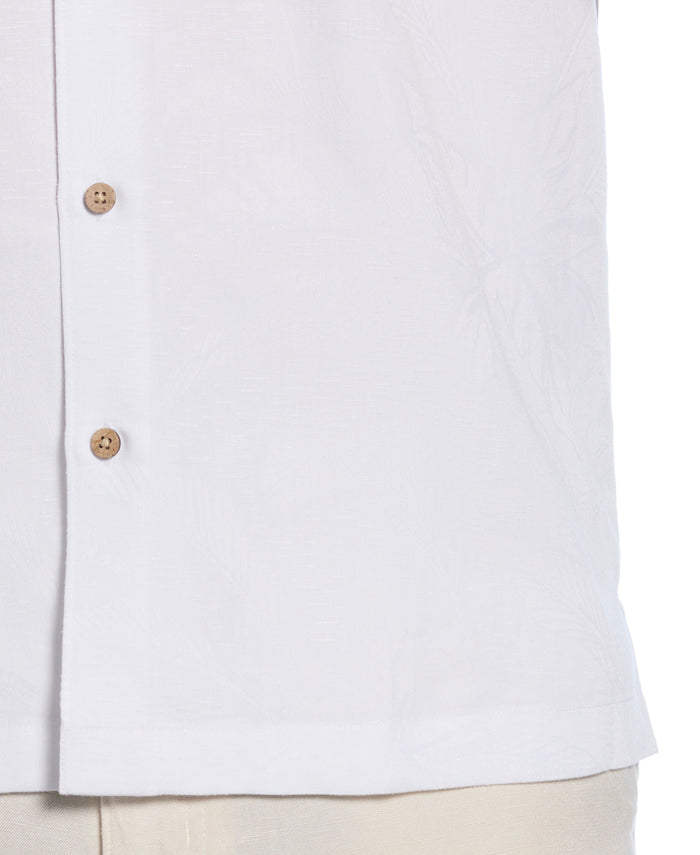 Cubavera Big & Tall Palm Print Shirt Brilliant White