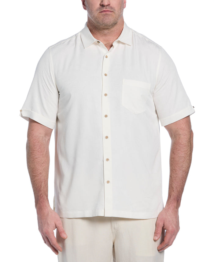 cubavera Big & Tall Palm Print Shirt Egret