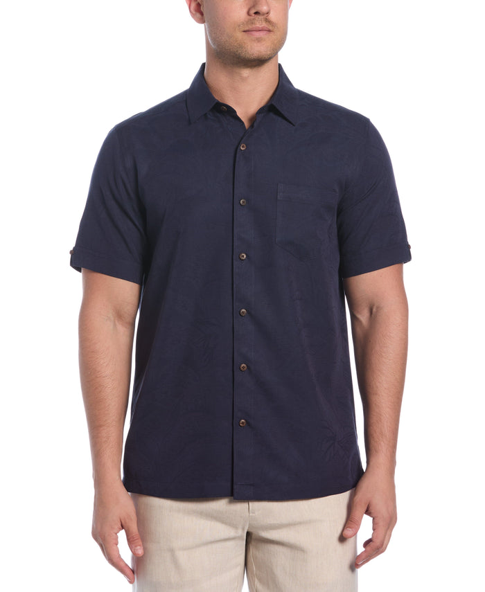 cubavera Big & Tall Palm Print Shirt Navy Blazer