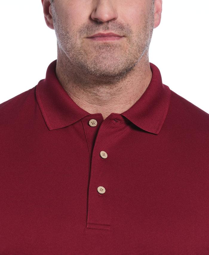 Cubavera Big & Tall Solid Textured Polo Biking Red