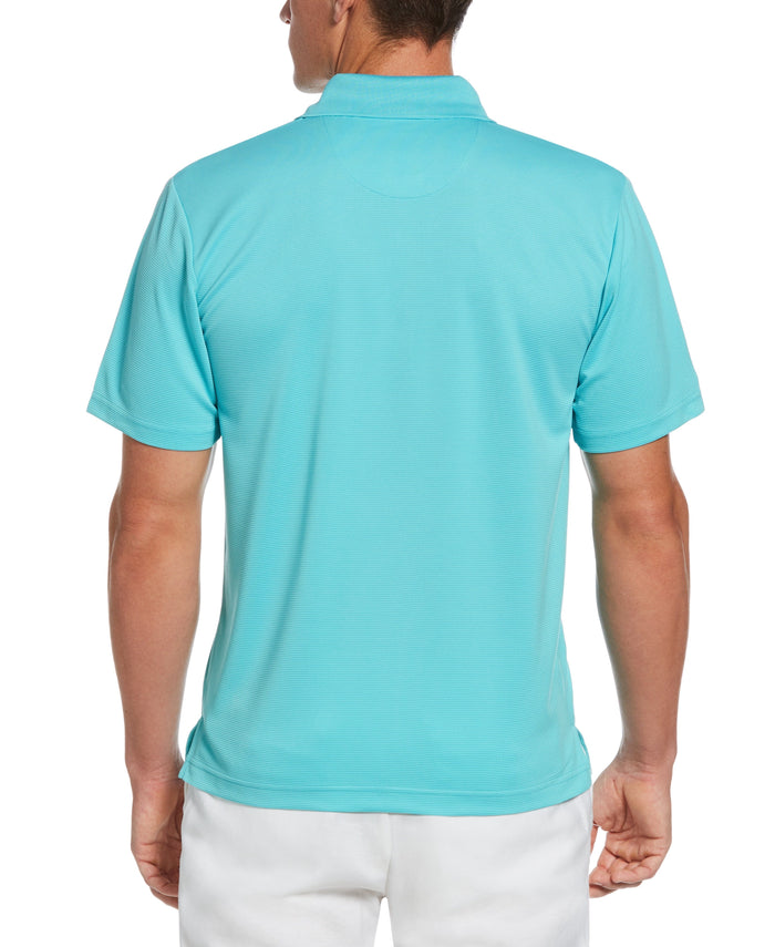 Cubavera Big & Tall Solid Textured Polo Blue Curacao