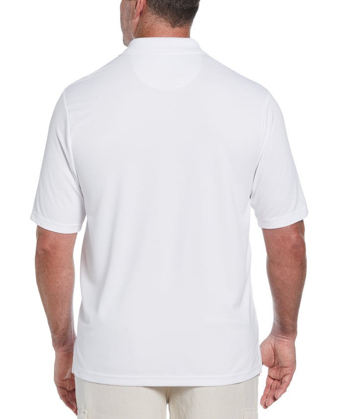 Cubavera Big & Tall Solid Textured Polo Bright White