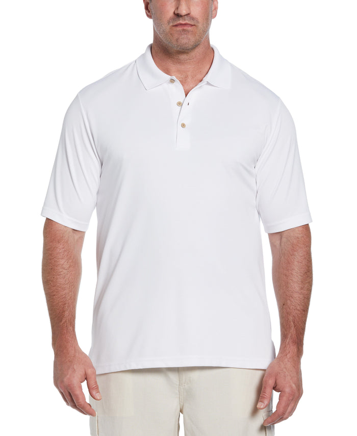 cubavera Big & Tall Solid Textured Polo Bright White