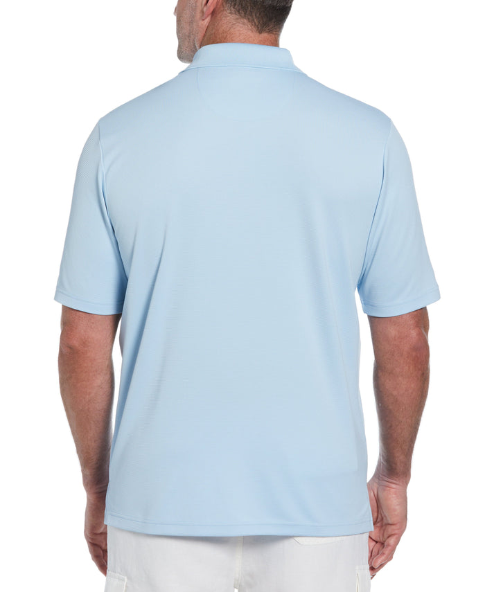 Cubavera Big & Tall Solid Textured Polo Cerulean