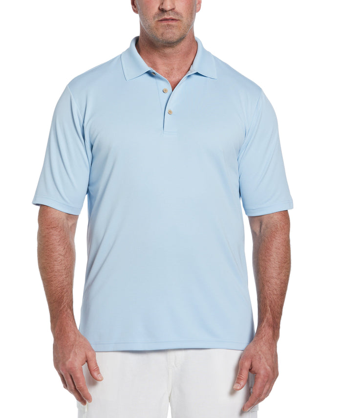 cubavera Big & Tall Solid Textured Polo Cerulean