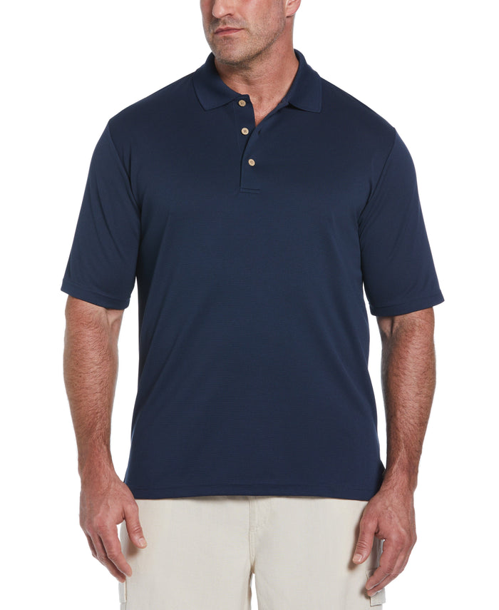 cubavera Big & Tall Solid Textured Polo Dress Blues