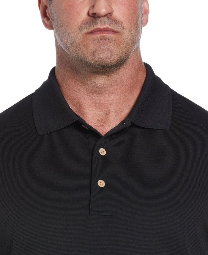 Cubavera Big & Tall Solid Textured Polo Jet Black