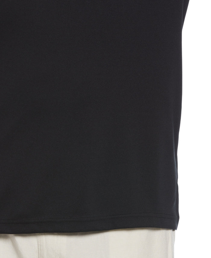 Cubavera Big & Tall Solid Textured Polo Jet Black