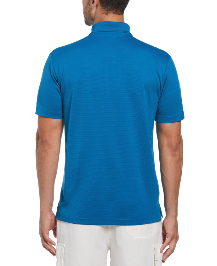 Cubavera Big & Tall Solid Textured Polo Mykonos Blue