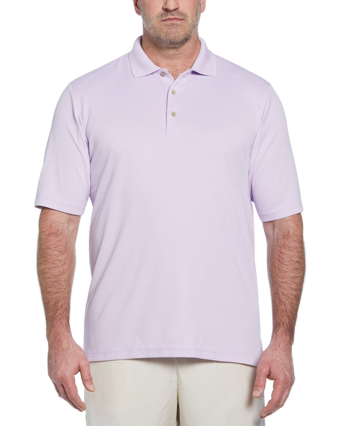 cubavera Big & Tall Solid Textured Polo Pastel Lilac