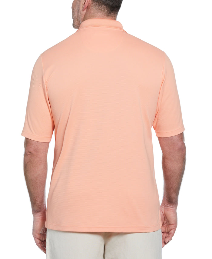 Cubavera Big & Tall Solid Textured Polo Peach Pink