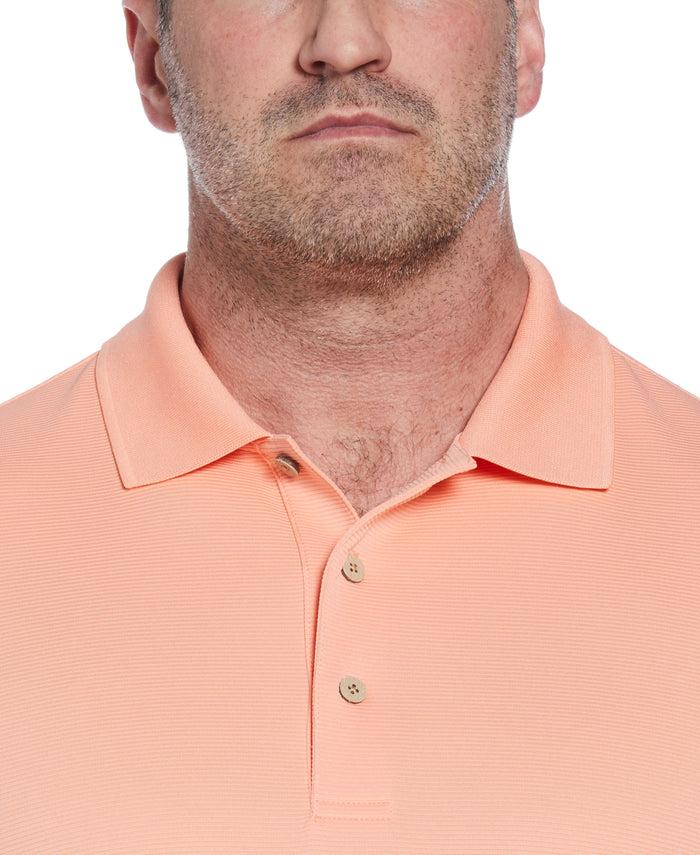 Cubavera Big & Tall Solid Textured Polo Peach Pink