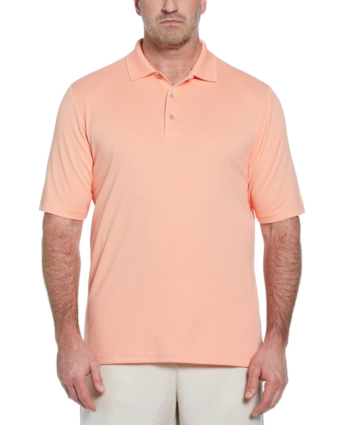 cubavera Big & Tall Solid Textured Polo Peach Pink