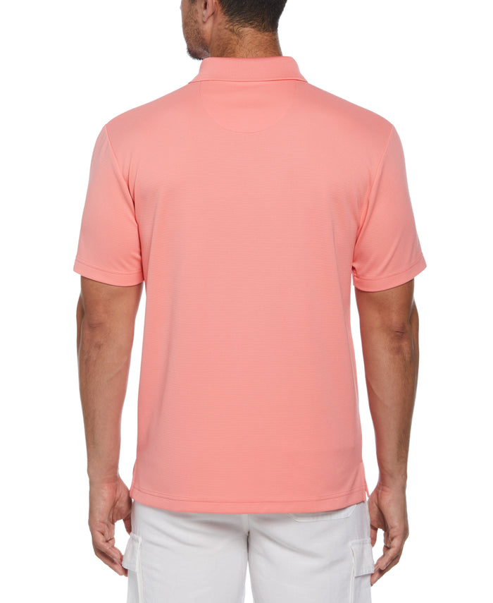 Cubavera Big & Tall Solid Textured Polo Shell Pink